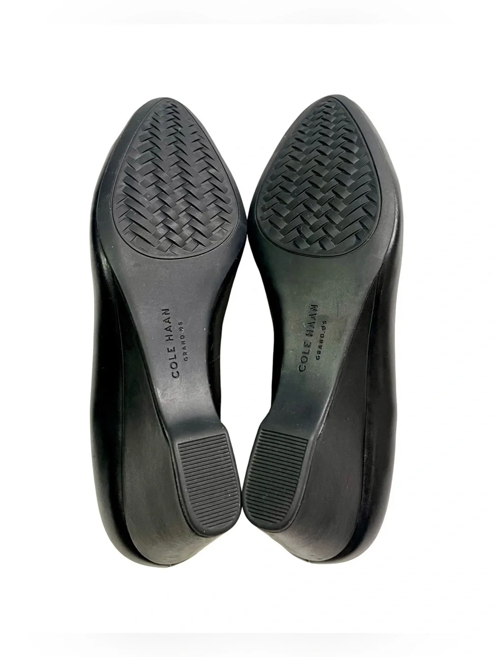 Cole Haan The Go To Grand.OS Black Leather Wedge Pumps Size 8